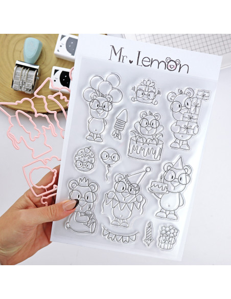 Set de sellos+troqueles Mr Lemon de Fiesta, de Andrea la gafotas