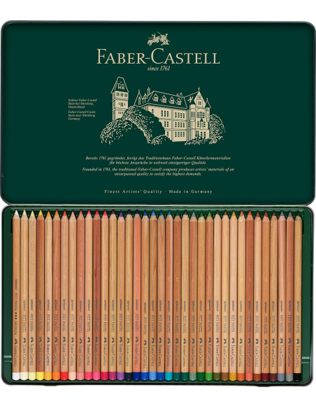 Estuche de metal con 36 lápices pastel Pitt, Faber-Castell