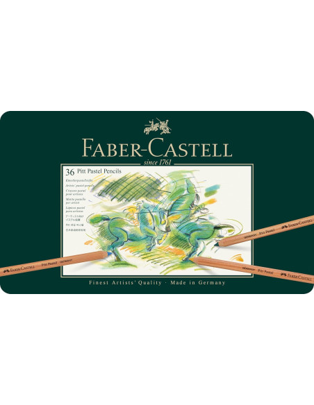 Estuche de metal con 36 lápices pastel Pitt, Faber-Castell