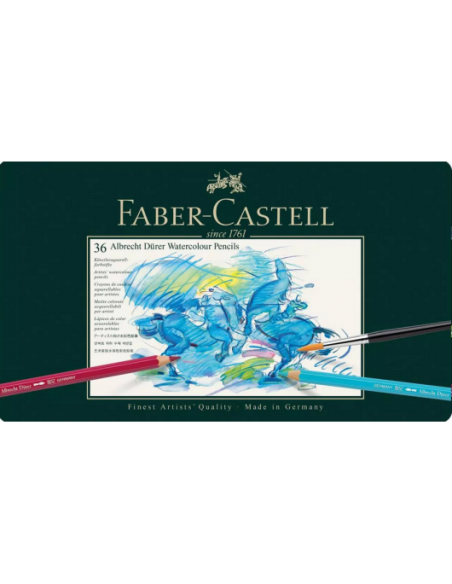 Estuche de metal con 36 lápices acuarelables Albrecht Dürer, Faber-Castell