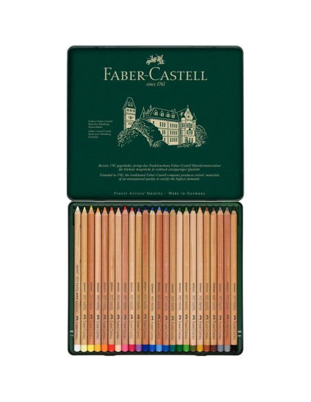 Estuche de metal con 24 lápices pastel Pitt, Faber-Castell
