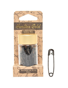 Imperdibles negros de Hemline Gold