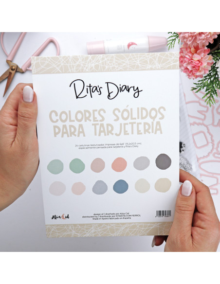 Bloc de papel Colores Sólidos para tarjetería Rita's Diary