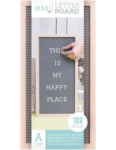 Letterboard de madera con fondo gris 50x25cm