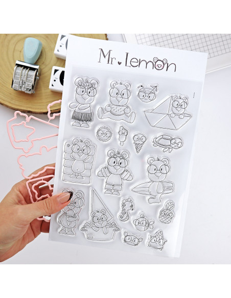 Set de sellos+troqueles Mr Lemon en Verano, de Andrea la gafotas