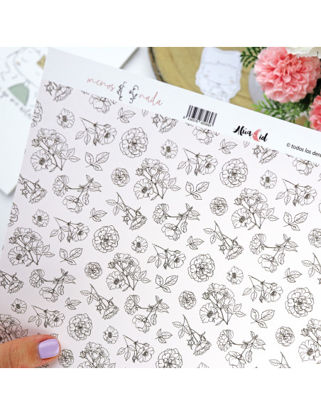 Papel Laminado Camelias Menos es nada de Alúa Cid