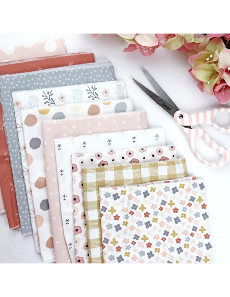 Tela Corazones Salmón, Patio de Alúa Cid