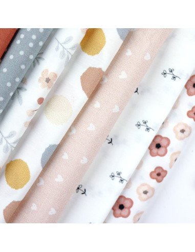 Tela Corazones Salmón, Patio de Alúa Cid