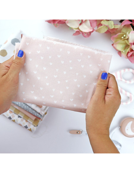 Tela Corazones Salmón, Patio de Alúa Cid