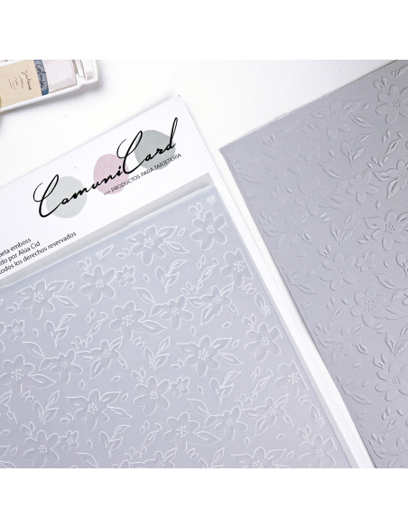 Carpeta de emboss Floral, Comunicard de Alúa Cid