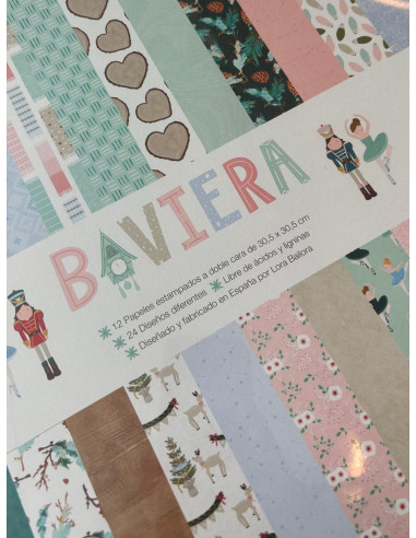 Kit de 12 papeles de 12x12" estampados a doble...