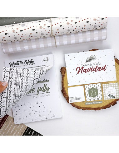 Bloc de tarjetas y sólidos Mistletoe & Holly de...