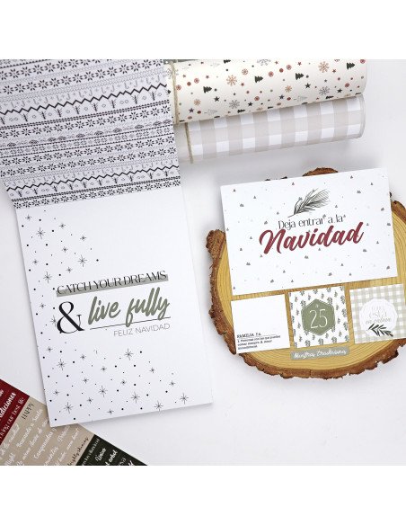 Bloc de tarjetas y sólidos Mistletoe & Holly de Mamen Montero