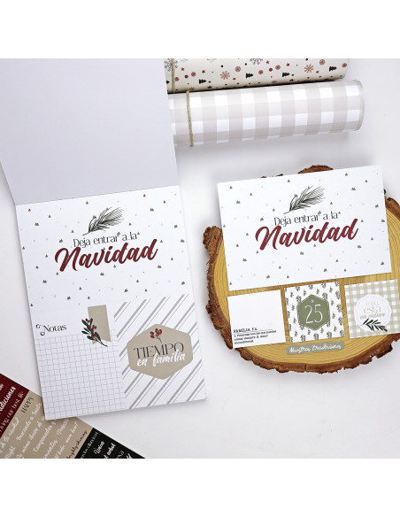 Bloc de tarjetas y sólidos Mistletoe & Holly de Mamen Montero