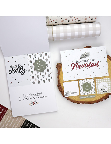 Bloc de tarjetas y sólidos Mistletoe & Holly de Mamen Montero