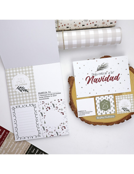 Bloc de tarjetas y sólidos Mistletoe & Holly de Mamen Montero