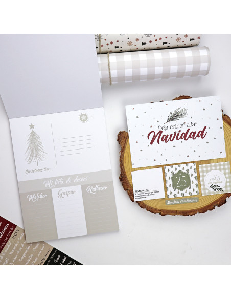 Bloc de tarjetas y sólidos Mistletoe & Holly de Mamen Montero