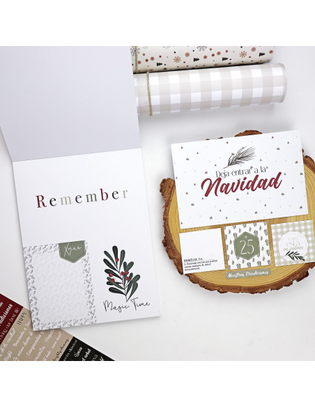 Bloc de tarjetas y sólidos Mistletoe & Holly de Mamen Montero