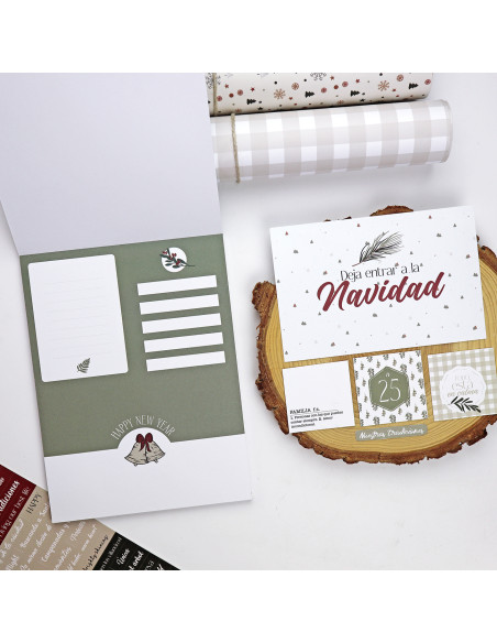 Bloc de tarjetas y sólidos Mistletoe & Holly de Mamen Montero