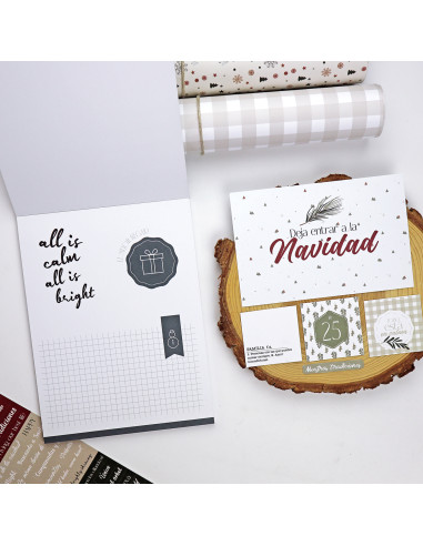 Bloc de tarjetas y sólidos Mistletoe & Holly de...