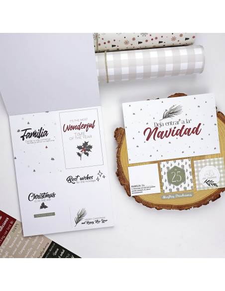 Bloc de tarjetas y sólidos Mistletoe & Holly de Mamen Montero