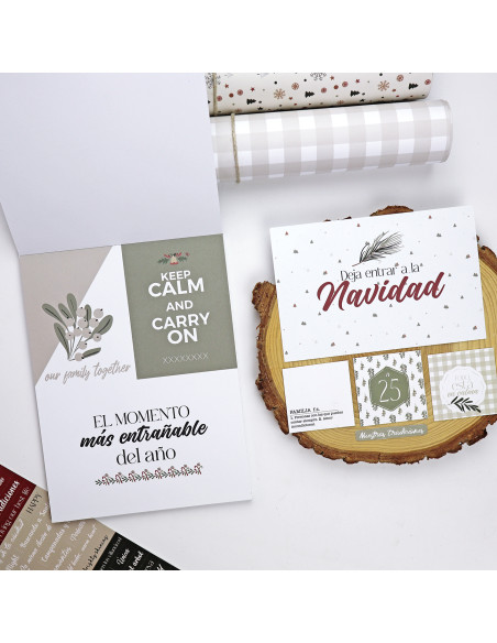 Bloc de tarjetas y sólidos Mistletoe & Holly de Mamen Montero