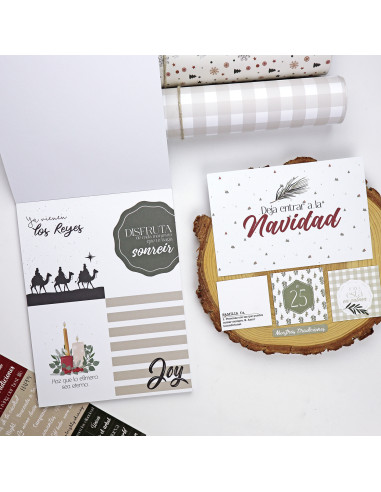 Bloc de tarjetas y sólidos Mistletoe & Holly de...