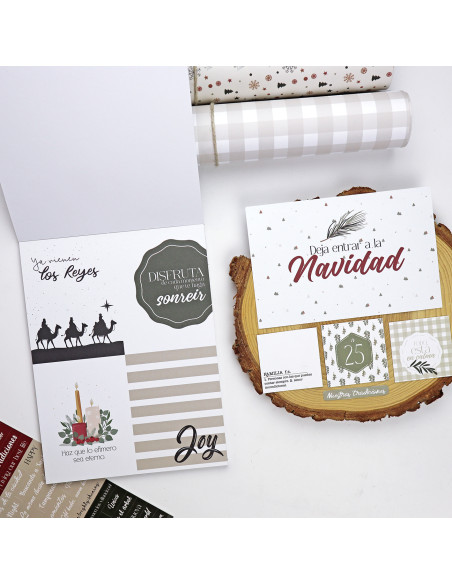 Bloc de tarjetas y sólidos Mistletoe & Holly de Mamen Montero