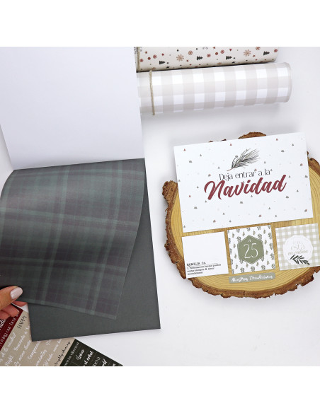 Bloc de tarjetas y sólidos Mistletoe & Holly de Mamen Montero