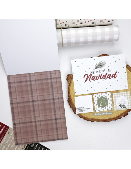 Bloc de tarjetas y sólidos Mistletoe & Holly de Mamen Montero