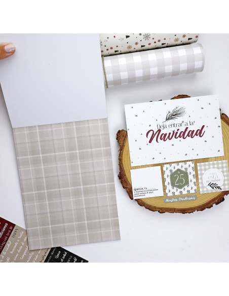 Bloc de tarjetas y sólidos Mistletoe & Holly de Mamen Montero