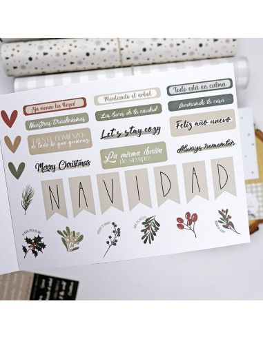 Bloc de tarjetas y sólidos Mistletoe & Holly de...