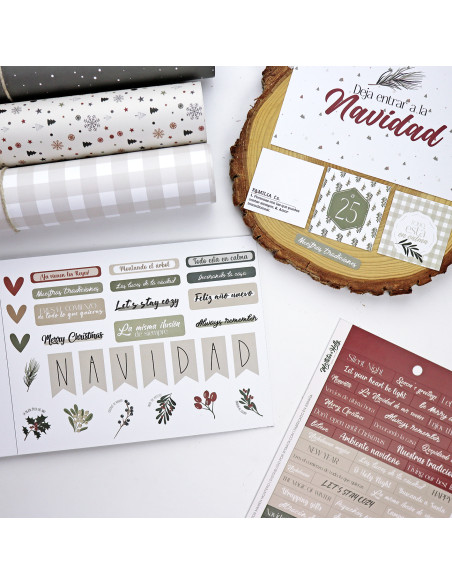 Bloc de tarjetas y sólidos Mistletoe & Holly de Mamen Montero