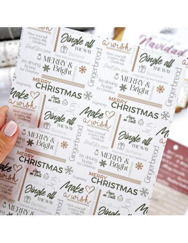 Bloc de tarjetas y sólidos Mistletoe & Holly de...