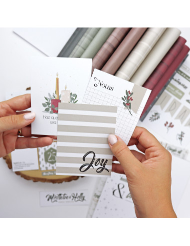 Bloc de tarjetas y sólidos Mistletoe & Holly de...