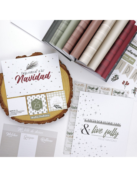 Bloc de tarjetas y sólidos Mistletoe & Holly de Mamen Montero