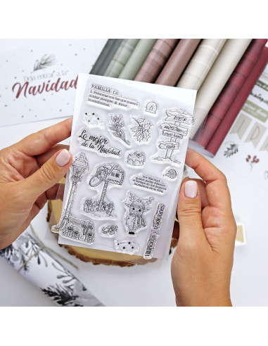 Set de sellos Mistletoe & Holly de Mamen Montero