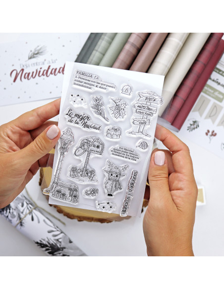 Set de sellos Mistletoe & Holly de Mamen Montero