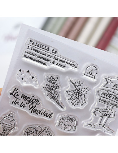 Set de sellos Mistletoe & Holly de Mamen Montero
