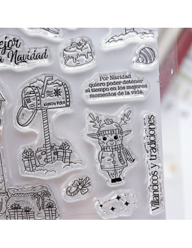 Set de sellos Mistletoe & Holly de Mamen Montero