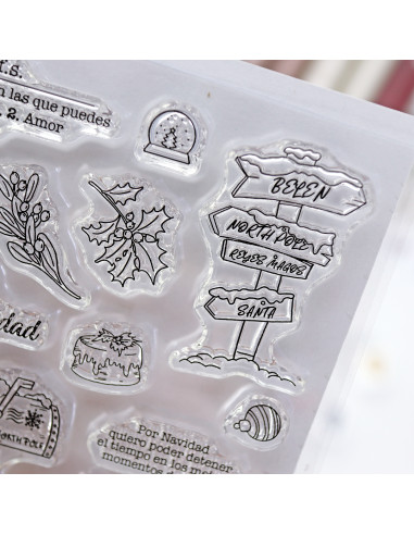 Set de sellos Mistletoe & Holly de Mamen Montero