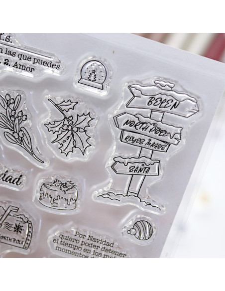 Set de sellos Mistletoe & Holly de Mamen Montero