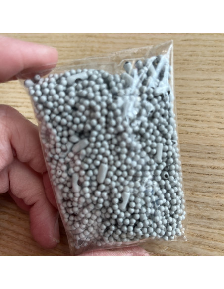 100 Cadena de Bolitas Gris Rita Rita