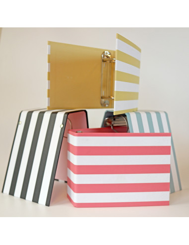 Carpeta 4x4'' Listas Negro