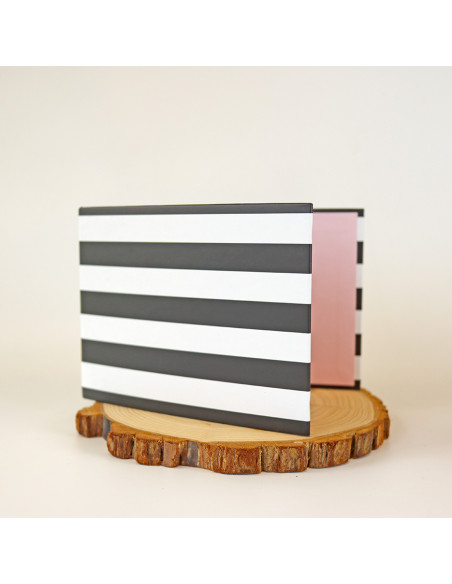 Carpeta 4x4'' Listas Negro