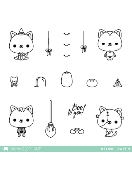 Mama Elephant sello A beary Christmas