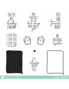 Sello+Troquel Love Quotes de Mama Elephant