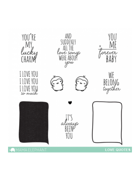 Sello+Troquel Love Quotes de Mama Elephant