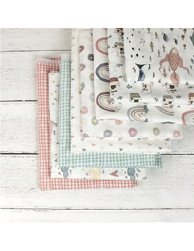 Tela flores y hojas de El altillo de los duendes