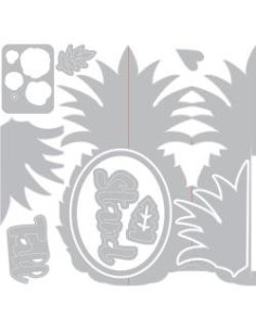 Thinlits sizzix, Card Pineapple fold a long
